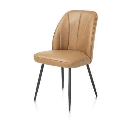 Leo, chaise - cadre rough off black - tissu Pala (knock down)