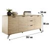 Buffet 3 portes - 3 tiroirs MAJORQUE CHENE 207 cm