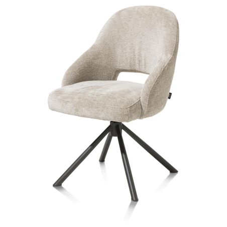 Nikolas, chaise - pied centrale tournable - gris (RAL 7022) - tissu Enzo - Henders and Hazel