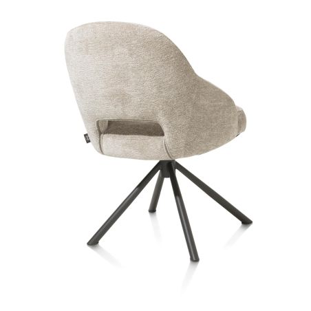 Nikolas, chaise - pied centrale tournable - gris (RAL 7022) - tissu Enzo - Henders and Hazel
