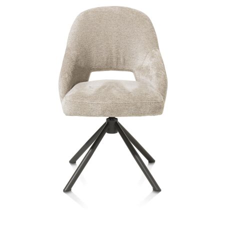 Nikolas, chaise - pied centrale tournable - gris (RAL 7022) - tissu Enzo - Henders and Hazel