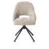 Nikolas, chaise - pied centrale tournable - gris (RAL 7022) - tissu Enzo - Henders and Hazel