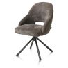 Nikolas, chaise - pied centrale tournable - gris (RAL 7022) - tissu Enzo - Henders and Hazel