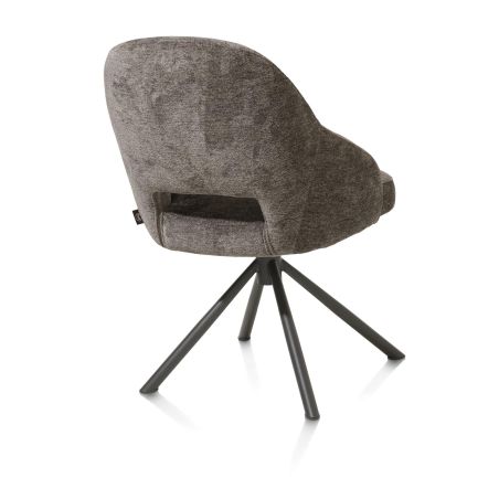 Nikolas, chaise - pied centrale tournable - gris (RAL 7022) - tissu Enzo - Henders and Hazel