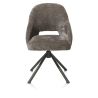 Nikolas, chaise - pied centrale tournable - gris (RAL 7022) - tissu Enzo - Henders and Hazel