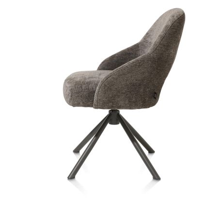 Nikolas, chaise - pied centrale tournable - gris (RAL 7022) - tissu Enzo - Henders and Hazel