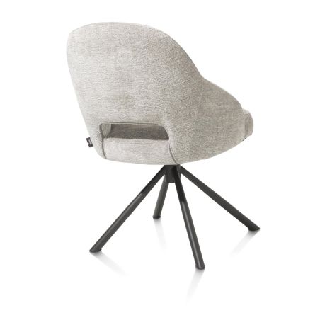 Nikolas, chaise - pied centrale tournable - gris (RAL 7022) - tissu Enzo - Henders and Hazel