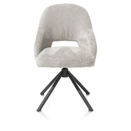 Nikolas, chaise - pied centrale tournable - gris (RAL 7022) - tissu Enzo - Henders and Hazel