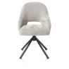 Nikolas, chaise - pied centrale tournable - gris (RAL 7022) - tissu Enzo - Henders and Hazel