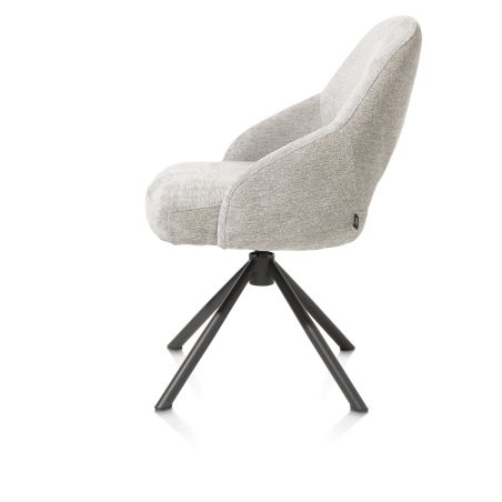 Nikolas, chaise - pied centrale tournable - gris (RAL 7022) - tissu Enzo - Henders and Hazel