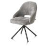 Nikolas, chaise - pied centrale tournable - gris (RAL 7022) - tissu Enzo - Henders and Hazel
