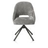 Nikolas, chaise - pied centrale tournable - gris (RAL 7022) - tissu Enzo - Henders and Hazel
