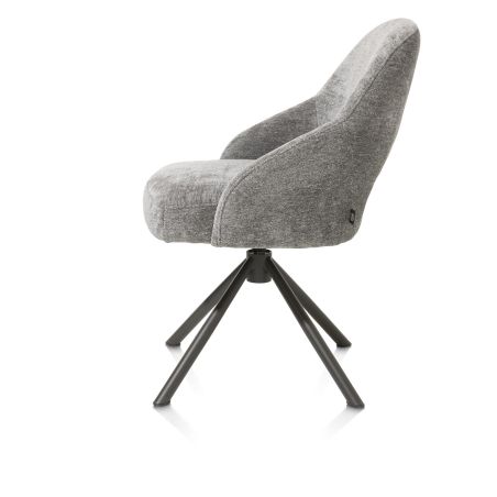 Nikolas, chaise - pied centrale tournable - gris (RAL 7022) - tissu Enzo - Henders and Hazel