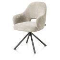 Nikolas, fauteuil - pied centrale tournable - gris (RAL 7022) - tissu Enzo - Henders and Hazel