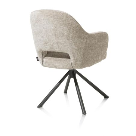 Nikolas, fauteuil - pied centrale tournable - gris (RAL 7022) - tissu Enzo - Henders and Hazel