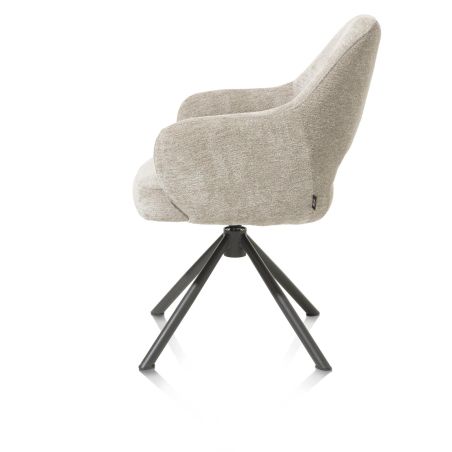 Nikolas, fauteuil - pied centrale tournable - gris (RAL 7022) - tissu Enzo - Henders and Hazel