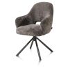 Nikolas, fauteuil - pied centrale tournable - gris (RAL 7022) - tissu Enzo - Henders and Hazel