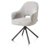Nikolas, fauteuil - pied centrale tournable - gris (RAL 7022) - tissu Enzo - Henders and Hazel