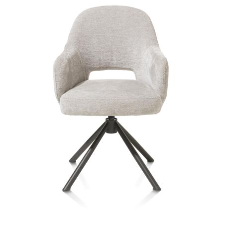 Nikolas, fauteuil - pied centrale tournable - gris (RAL 7022) - tissu Enzo - Henders and Hazel