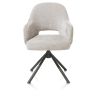 Nikolas, fauteuil - pied centrale tournable - gris (RAL 7022) - tissu Enzo - Henders and Hazel