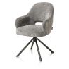 Nikolas, fauteuil - pied centrale tournable - gris (RAL 7022) - tissu Enzo - Henders and Hazel