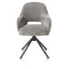 Nikolas, fauteuil - pied centrale tournable - gris (RAL 7022) - tissu Enzo - Henders and Hazel
