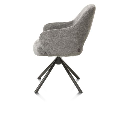 Nikolas, fauteuil - pied centrale tournable - gris (RAL 7022) - tissu Enzo - Henders and Hazel