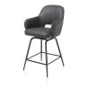 Nikolas, chaise de bar - pivotante - graphite (RAL 7022) - tissu Pala - Henders and Hazel