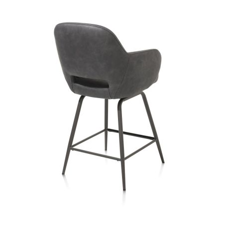 Nikolas, chaise de bar - pivotante - graphite (RAL 7022) - tissu Pala - Henders and Hazel