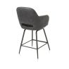 Nikolas, chaise de bar - pivotante - graphite (RAL 7022) - tissu Pala - Henders and Hazel