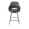 Nikolas, chaise de bar - pivotante - graphite (RAL 7022) - tissu Pala - Henders and Hazel
