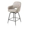 Nikolas, chaise de bar - pivotante - graphite (RAL 7022) - tissu Pala - Henders and Hazel