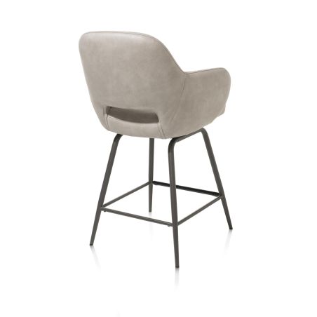 Nikolas, chaise de bar - pivotante - graphite (RAL 7022) - tissu Pala - Henders and Hazel