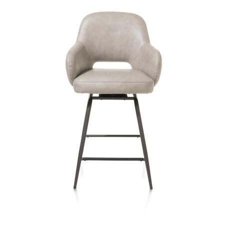 Nikolas, chaise de bar - pivotante - graphite (RAL 7022) - tissu Pala - Henders and Hazel