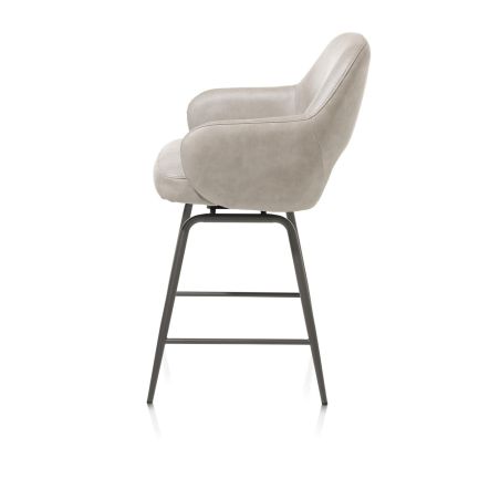 Nikolas, chaise de bar - pivotante - graphite (RAL 7022) - tissu Pala - Henders and Hazel