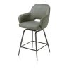 Nikolas, chaise de bar - pivotante - graphite (RAL 7022) - tissu Pala - Henders and Hazel