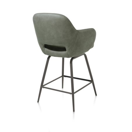 Nikolas, chaise de bar - pivotante - graphite (RAL 7022) - tissu Pala - Henders and Hazel