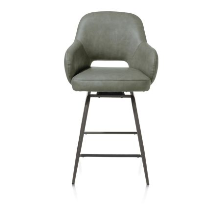 Nikolas, chaise de bar - pivotante - graphite (RAL 7022) - tissu Pala - Henders and Hazel
