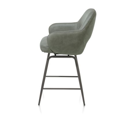 Nikolas, chaise de bar - pivotante - graphite (RAL 7022) - tissu Pala - Henders and Hazel