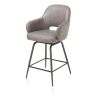 Nikolas, chaise de bar - pivotante - graphite (RAL 7022) - tissu Pala - Henders and Hazel