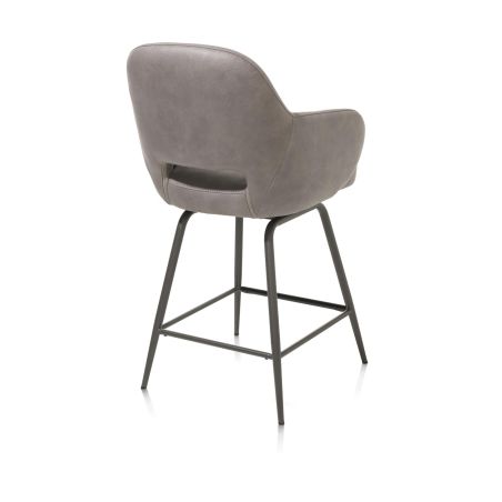 Nikolas, chaise de bar - pivotante - graphite (RAL 7022) - tissu Pala - Henders and Hazel