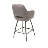 Nikolas, chaise de bar - pivotante - graphite (RAL 7022) - tissu Pala - Henders and Hazel