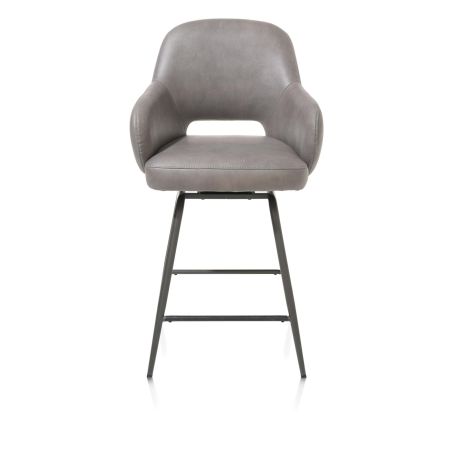 Nikolas, chaise de bar - pivotante - graphite (RAL 7022) - tissu Pala - Henders and Hazel