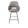 Nikolas, chaise de bar - pivotante - graphite (RAL 7022) - tissu Pala - Henders and Hazel