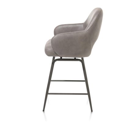 Nikolas, chaise de bar - pivotante - graphite (RAL 7022) - tissu Pala - Henders and Hazel