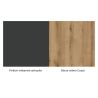Meuble TV 210 cm ADRIAN avec 3 portes et 2 niches en coloris anthracite et chene coast