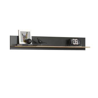 Etagere murale ADRIAN en coloris anthracite et chene coast