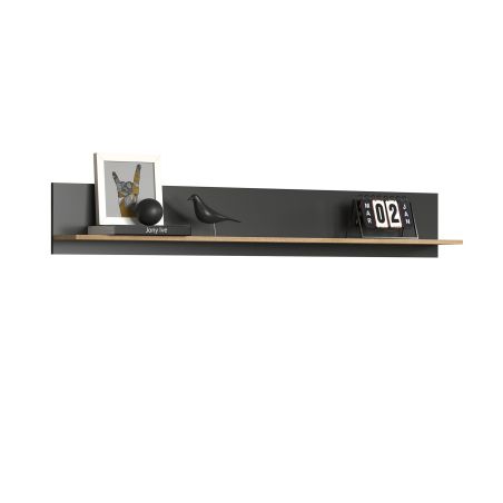 Etagere murale ADRIAN en coloris anthracite et chene coast