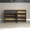 Highboard ADRIAN avec 1 porte pleine et 1 porte vitrée en coloris anthracite et chene coast