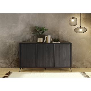 Buffet 3 portes HASTINGS en décor chêne cendre noir
